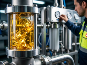 Sistema de filtración en operación durante el servicio de Oil flushing para garantizar la pureza en la lubricación industrial.