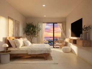 Recámara con vista al mar en Torre Cuervo, la opción ideal para la venta de departamentos en Boca del Río, Veracruz.