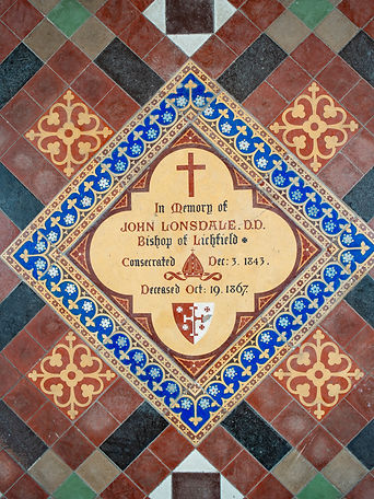 Memorial floor tile for Bishop John Lonsdale, 1843-1867