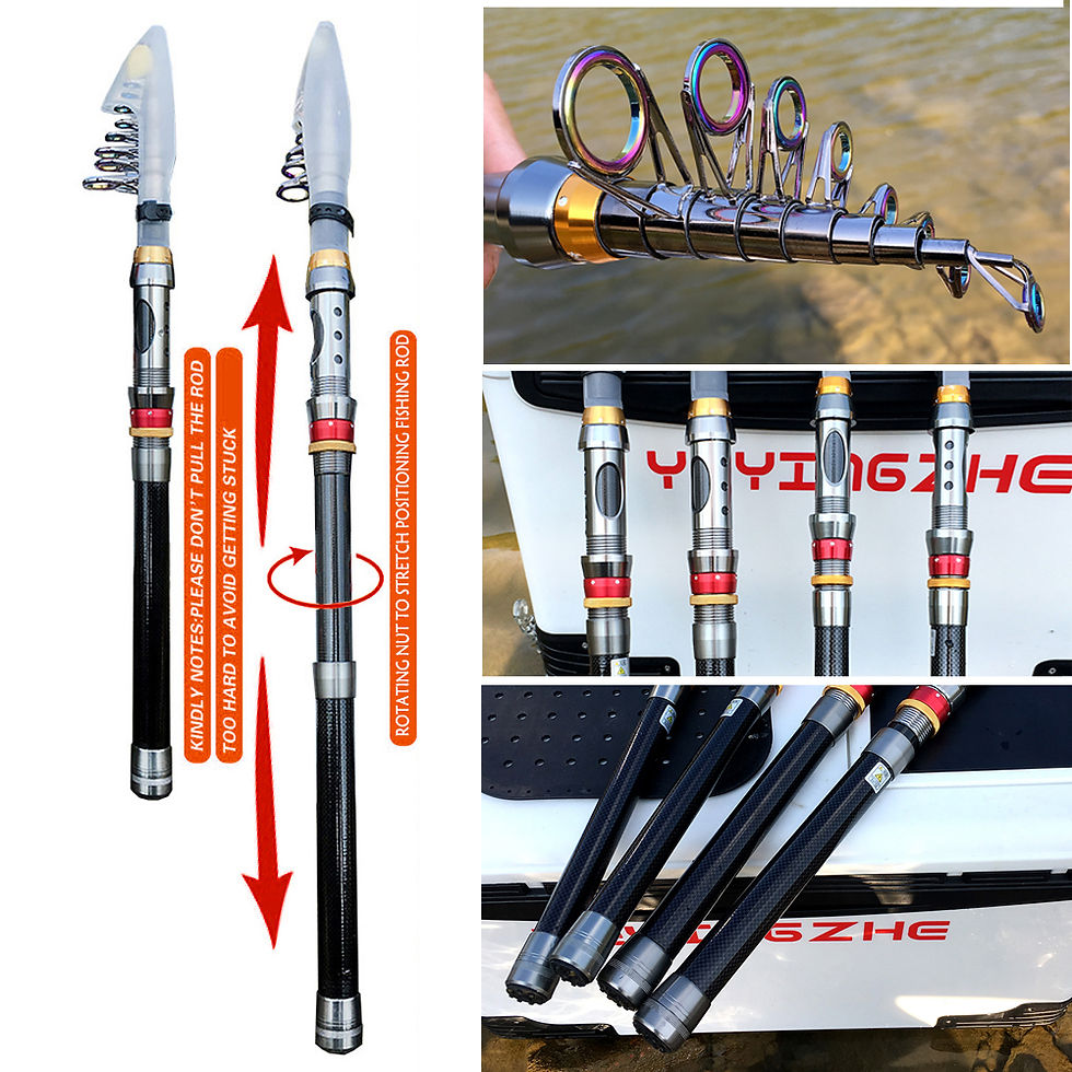 Thumbnail: 1.8-3.6m Carbon Fiber Fishing Rod And Reel Combo Super Hard Telescopic Fishing P