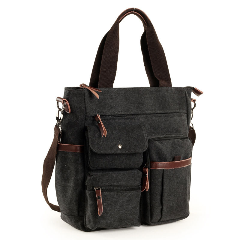 Thumbnail: Men's Handbags Briefcase Canvas Shoulder Bag Man for Documents Large Capacity To