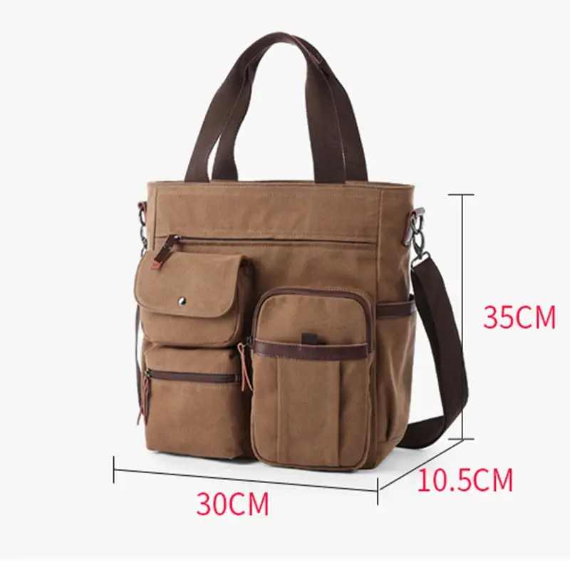 Thumbnail: Men's Handbags Briefcase Canvas Shoulder Bag Man for Documents Large Capacity To