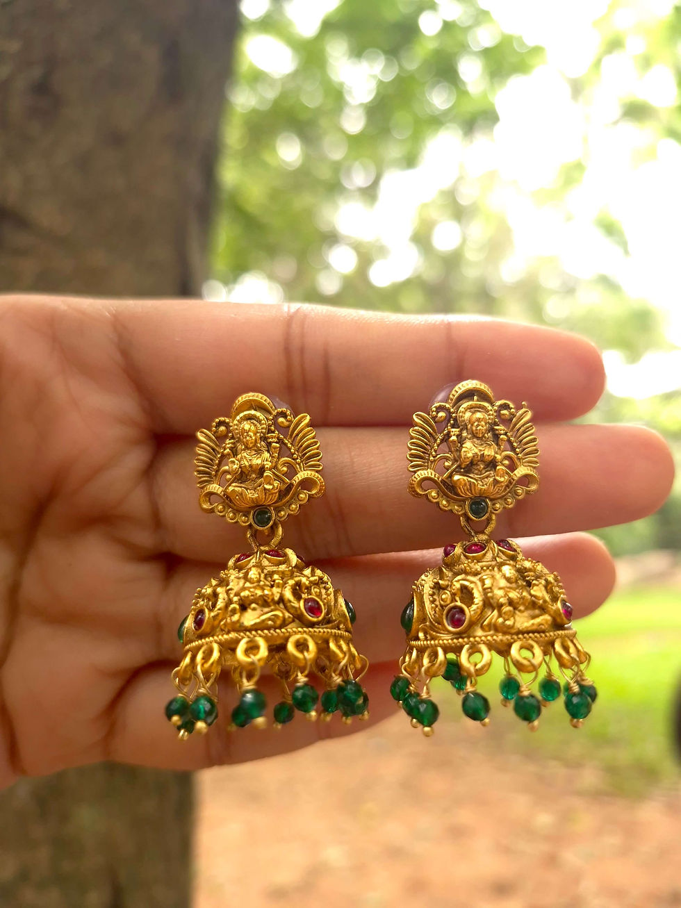Thumbnail: Lakshmi Jhumka Golden – traditional gold jhumkas for women