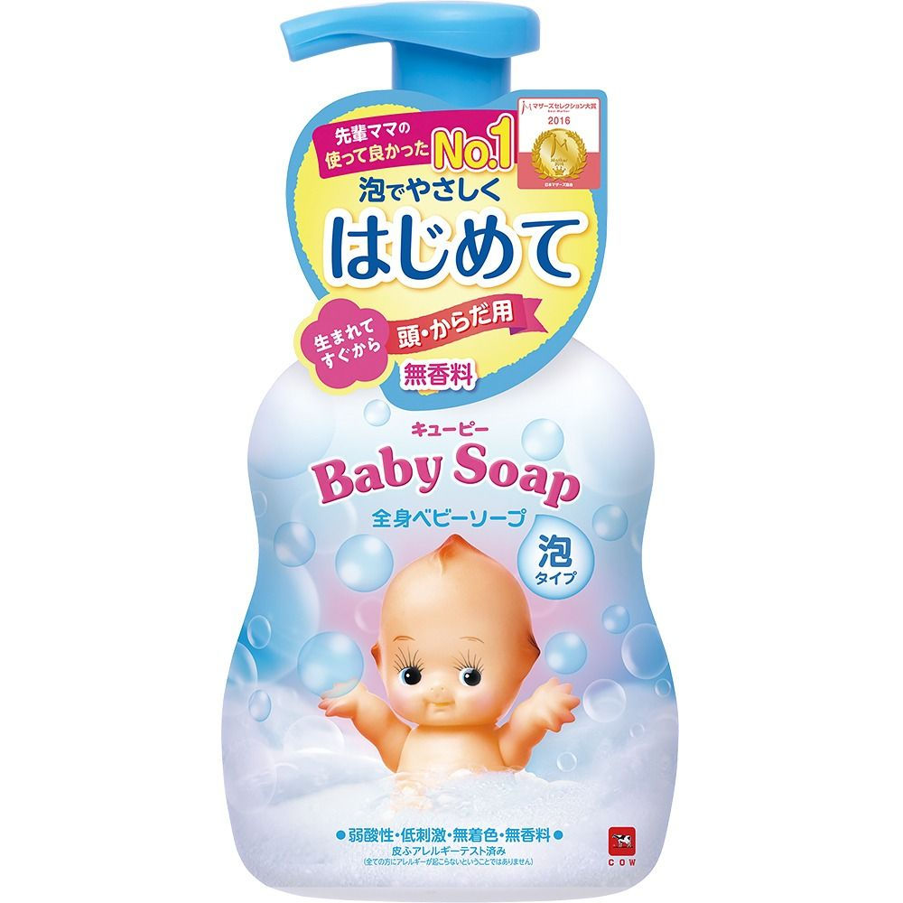 牛乳石碱 全身婴儿香皂泡沫型保湿泵 #清爽型 COW Moist Baby Soap with Pump #Refreshing Type 400ml