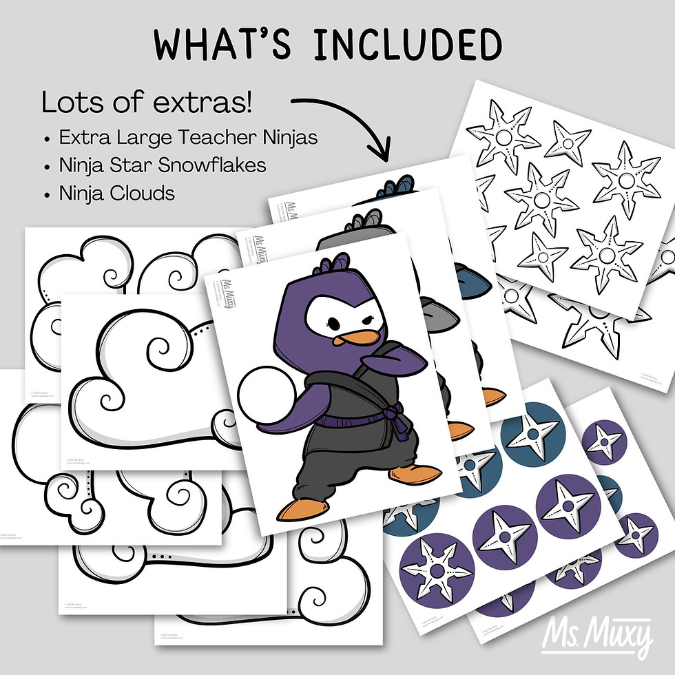 Thumbnail: Ninja Penguins Door Decorations | Bulletin Boards