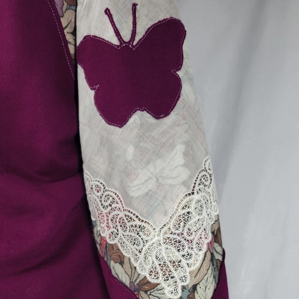 Up-Cycled Women’s Zip Up Hoodie – Butterfly Lace