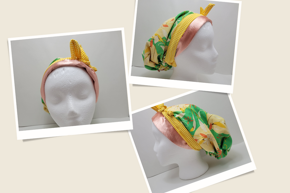 Thumbnail: Bouffant Satin Lined Scrub Caps/Sleeping Bonnet