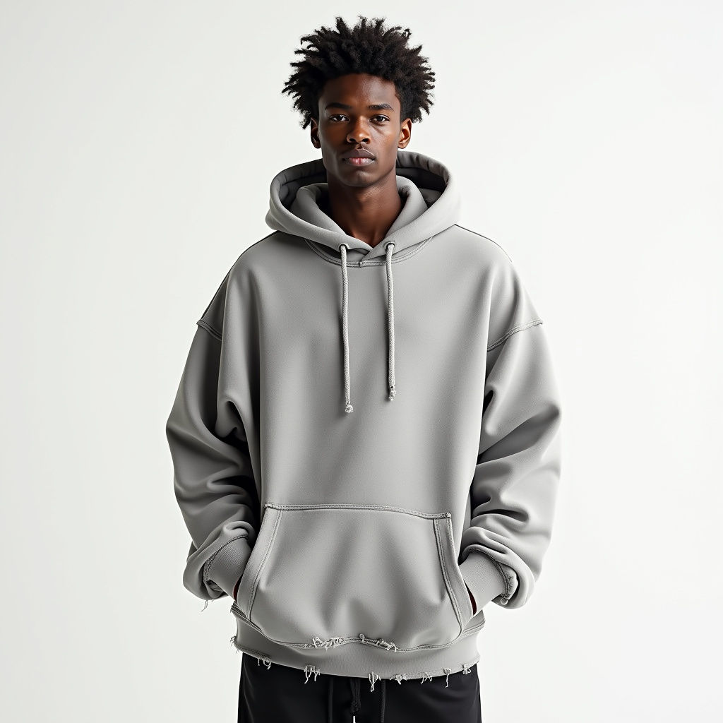 Oversized Distressed Hoodie