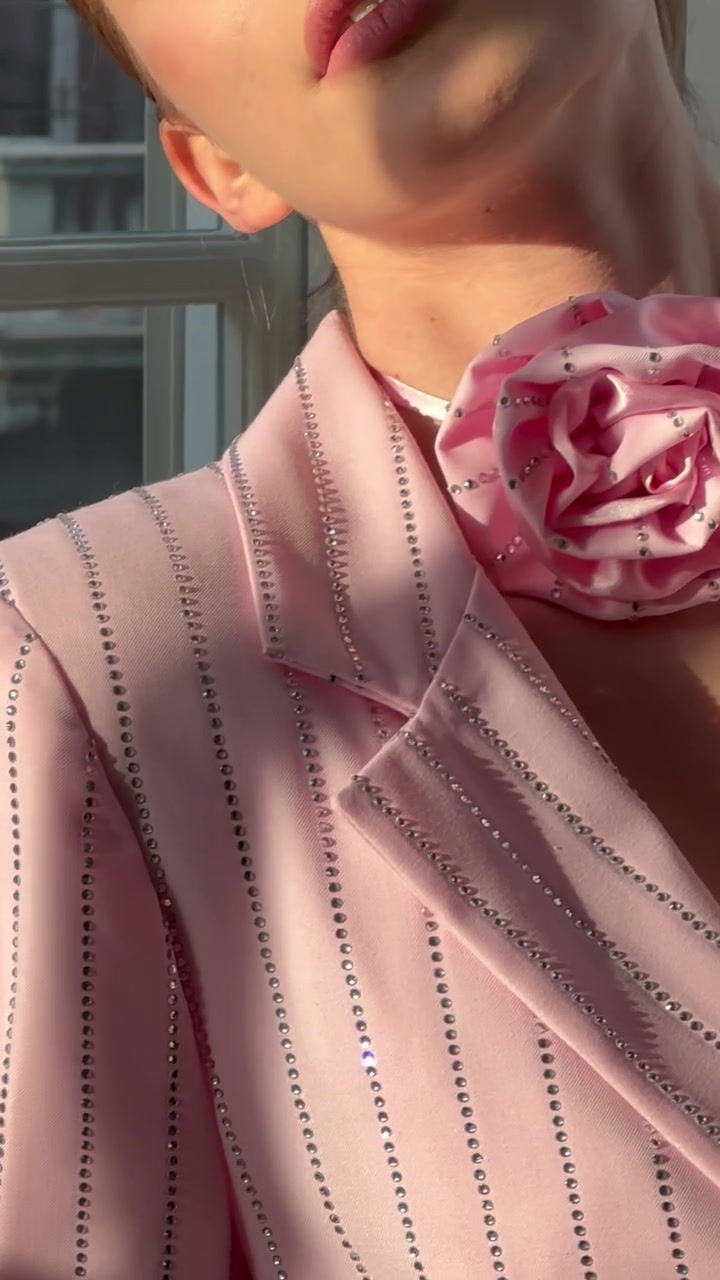 Thumbnail: MEJI Bubble Crystal Pinstripe Blazer