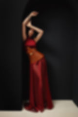 SS26 Sheer Luxe Wine Dress