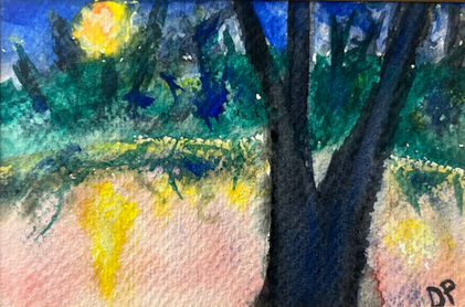 moonrise and tree at Crocheron Pond 2