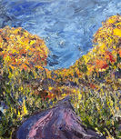 Where the Road Meets the Sky
(purple road, blue sky, yellow trees)