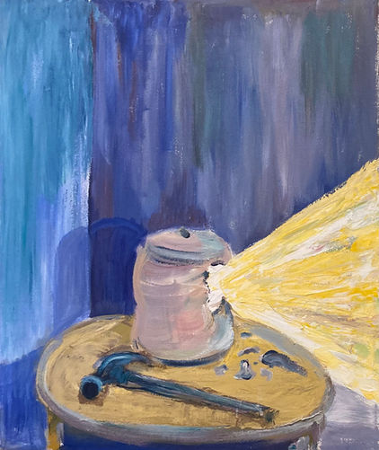 "Release"
(clay pot, hammer, and burst of light)