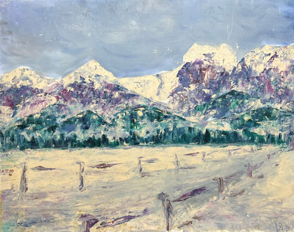 Mission Mountains Winter Road and Fence