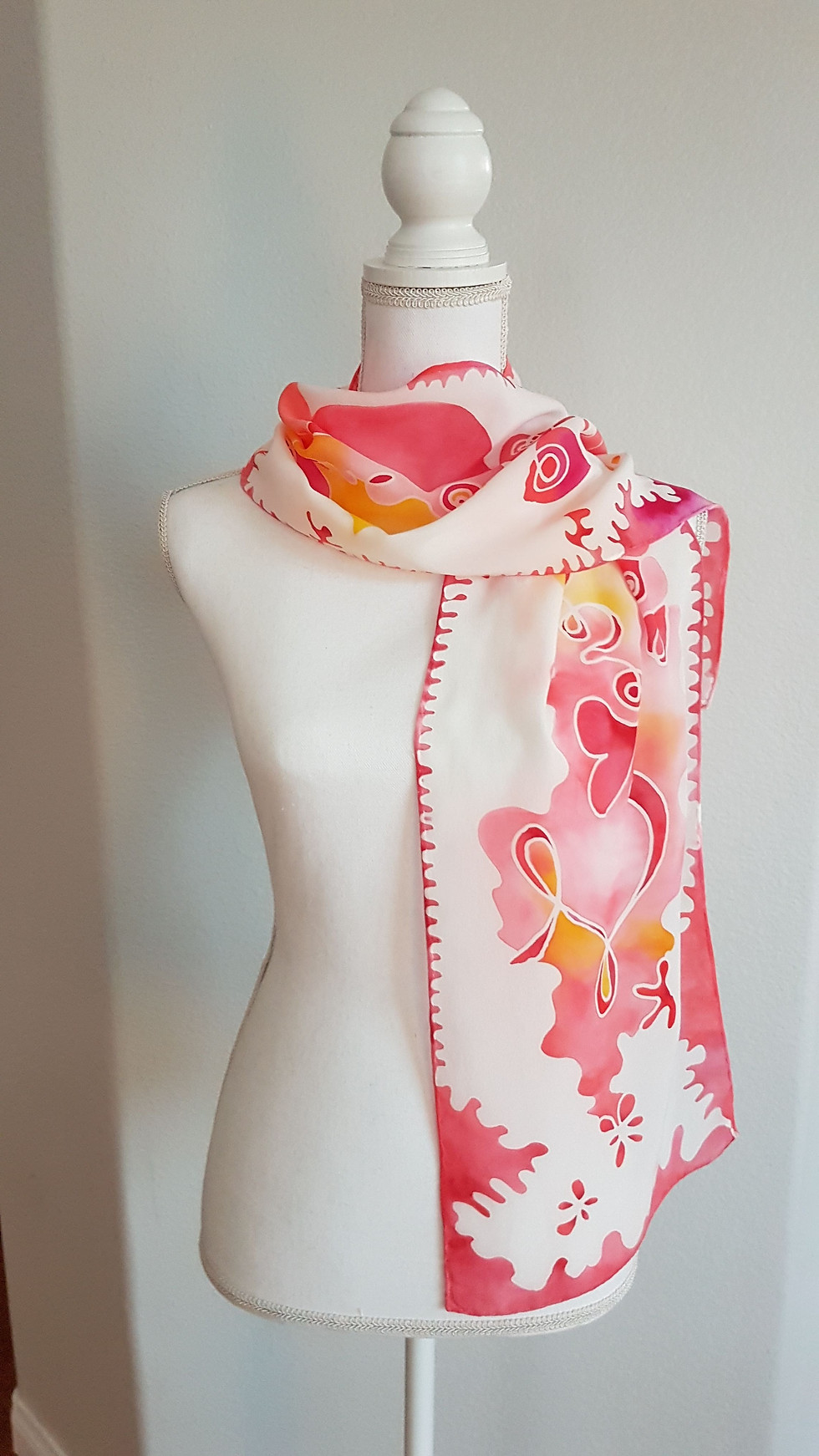 Thumbnail: Hand painted silk scarf - Love