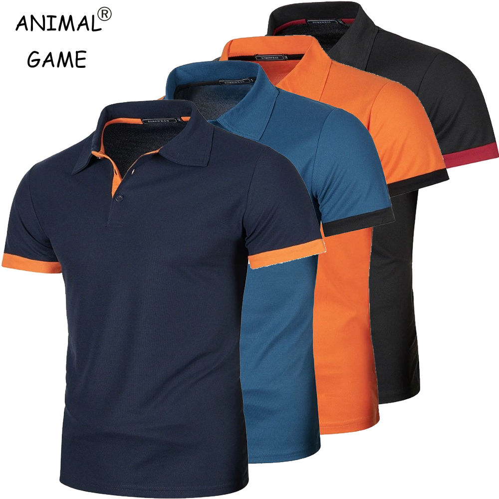 Nova camisa polo masculina de manga curta, cor sólida, estilo streetwear, leve