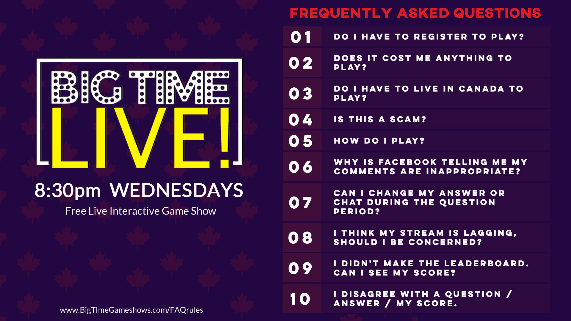 Live Rules BTLive Rules | Bigtimegameshows