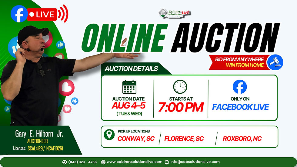 FB ONLINE AUCTION - TUE/WED @7PM