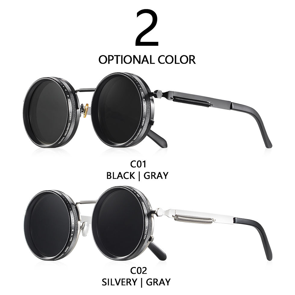 Thumbnail: CRIXALIS Unisex Polarised Round Sunglasses – Adjustable Dimming & Retro Punk Sty