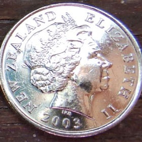 5 Центов, 2002 года, ​Новая Зеландия, Монета, Монеты, 5 Cents 2002, New Zealand, Sphenodon, Гаттерия на монете, Королева Elizabeth II, Елизавета II на монете, Четвертый портрет королевы.