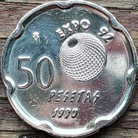 50 Песет 1990 року.