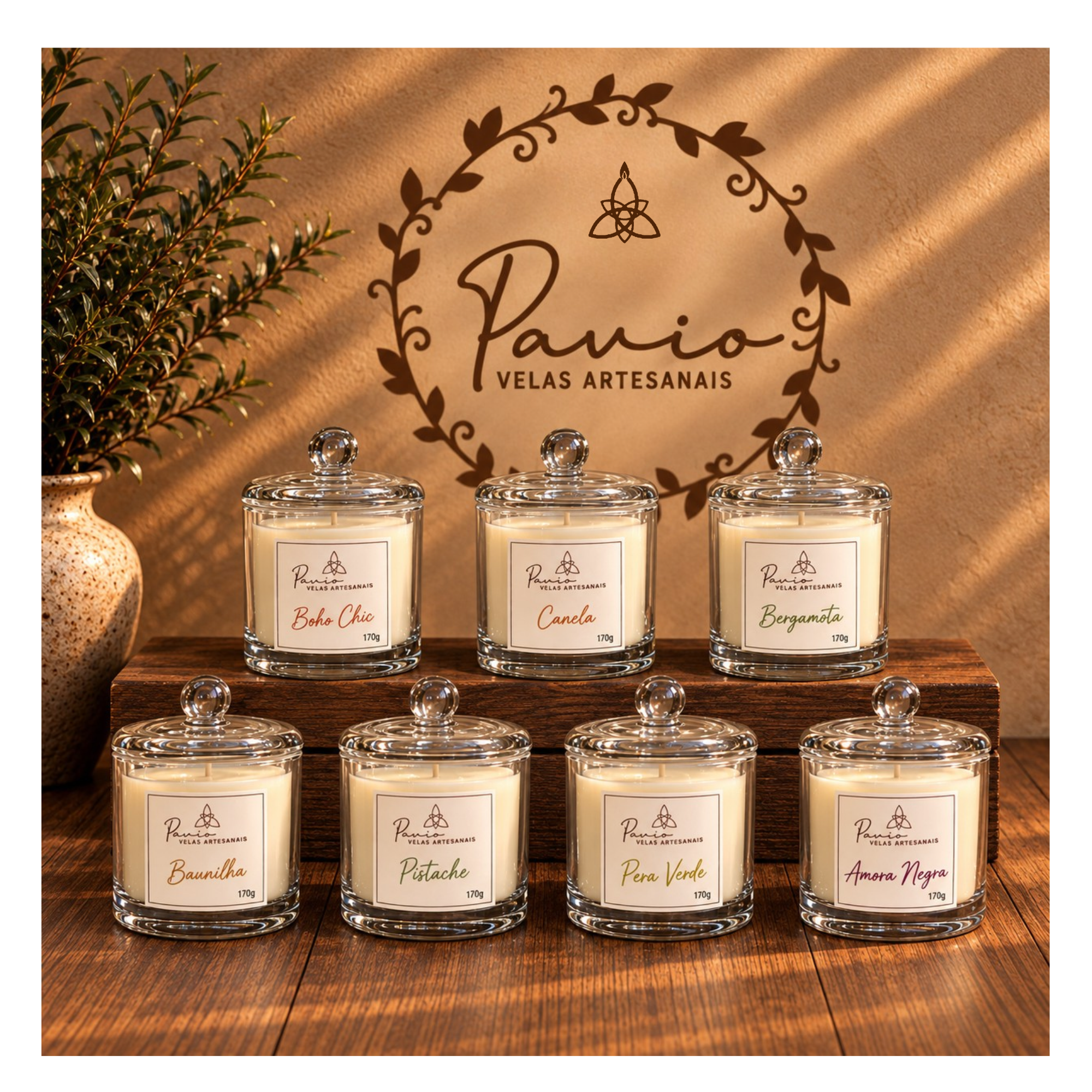 Vela Aromática Linha Cúpula 170g - Cera Vegetal