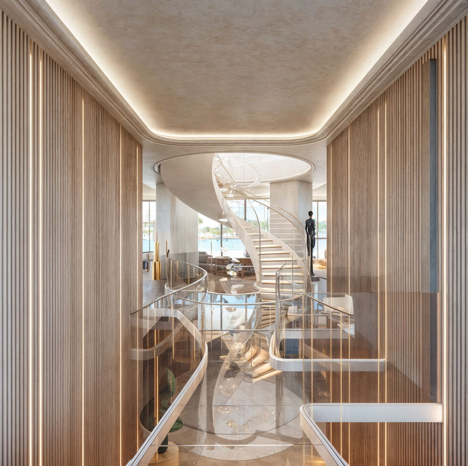 Waterfront residential architecture, South Beach Interior Staircase