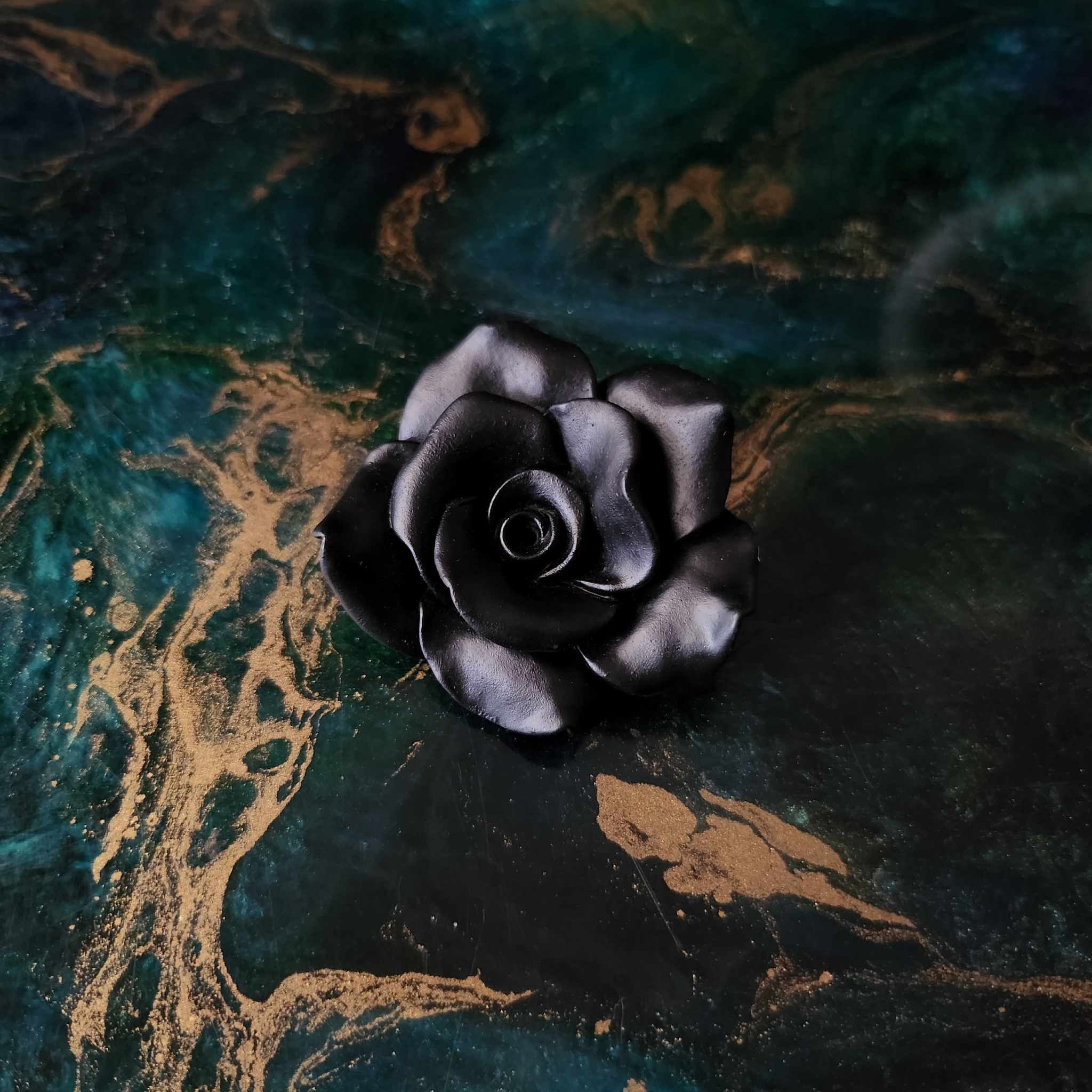 Matte Black Mini Rose Incense Burner