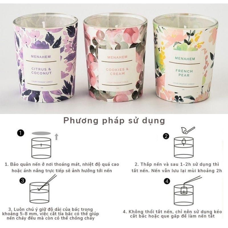Hình thu nhỏ: Nến Thơm MENAHEM Thư Giãn Không Khói Luxury Fragrant Candle