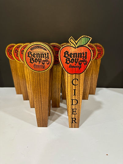 Some pictures of our custom tap handle collaborations.