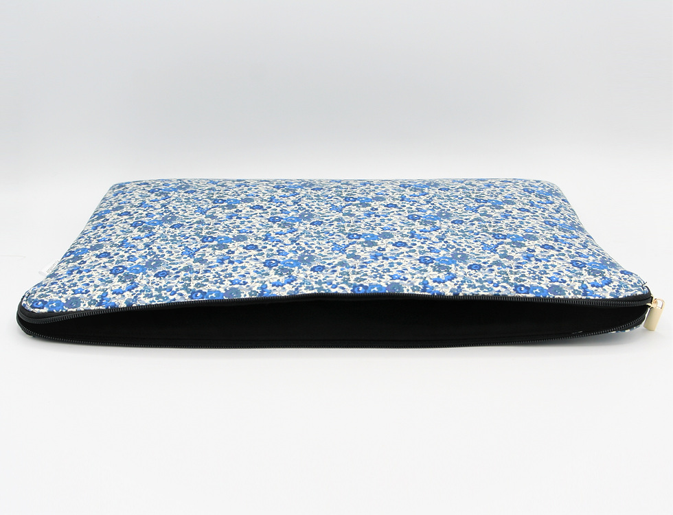 Thumbnail: Laptop Cover Made with Liberty Fabric (Emma Georgina Navy)