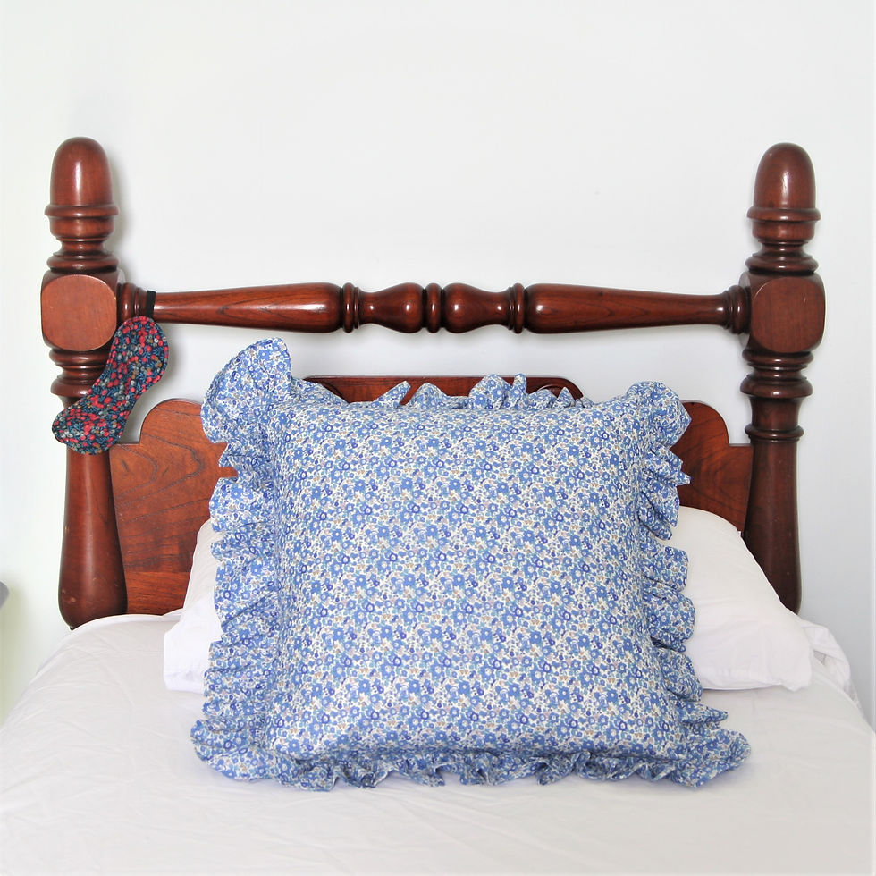 Thumbnail: Ruffle Cushion Cover Made with Liberty Fabric (Betsy Ann Blue)