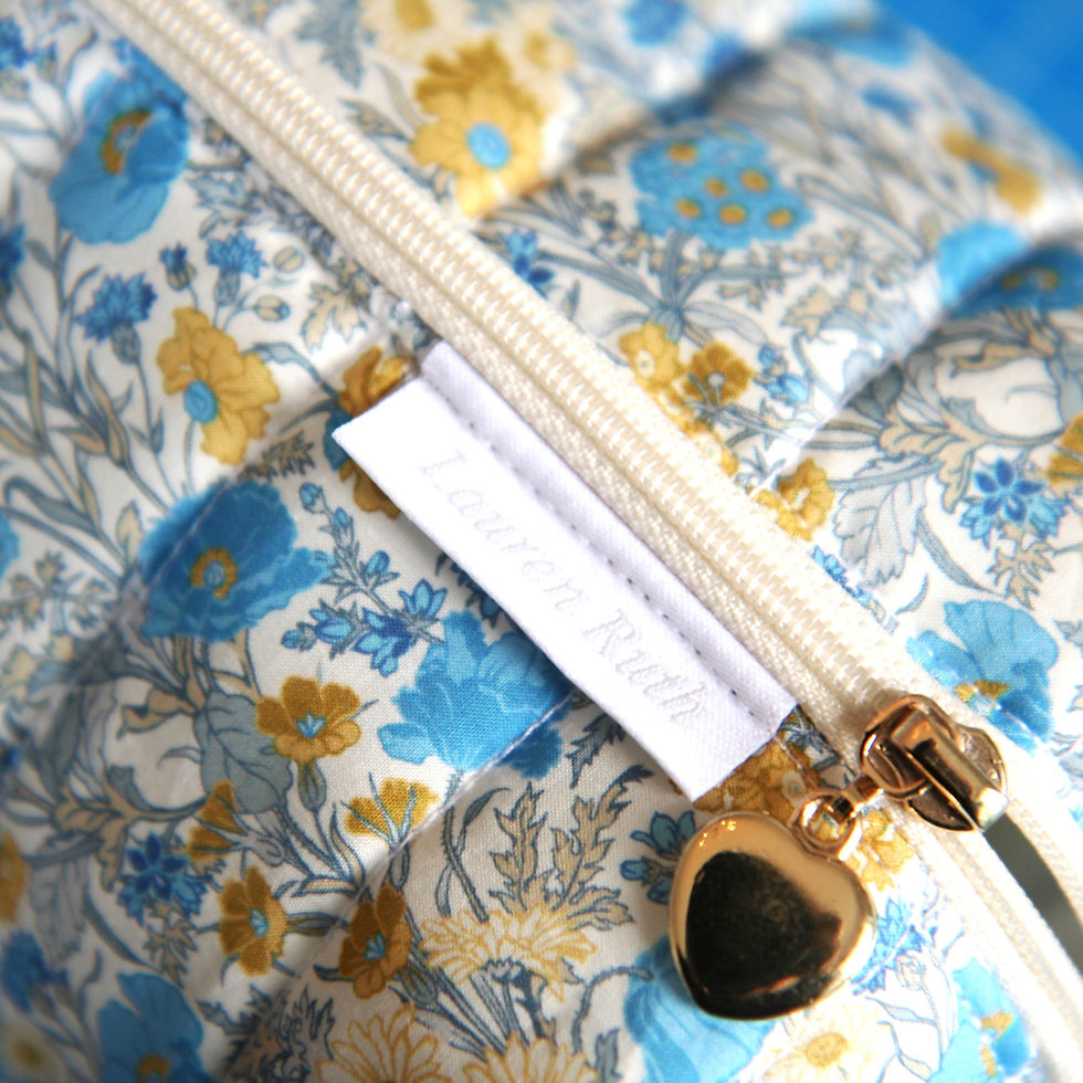Thumbnail: Quilted Wash Bag Made with Liberty Fabric (Florence May)