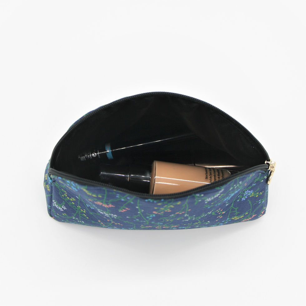 Thumbnail: Moon-Shaped Wash Bag Made with Liberty Fabric (Erica)