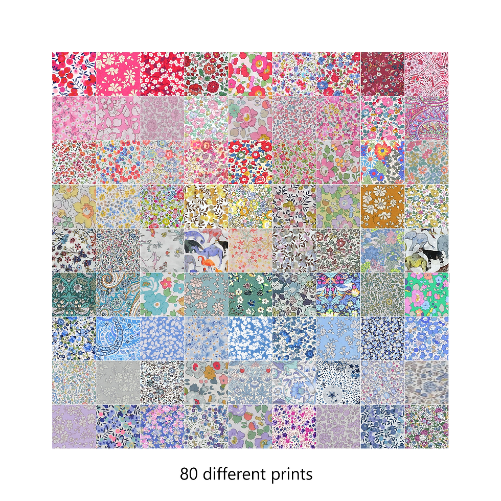 Thumbnail: 50-100 Squares Liberty Fabric Tana Lawn (Rainbow)