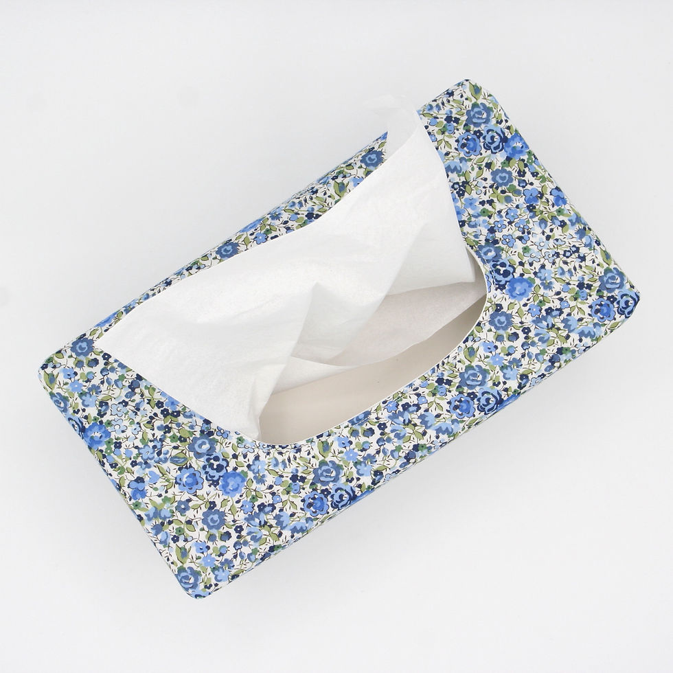 Thumbnail: Tissue Box Cover Made with Liberty Fabric (Emma Georgina Blue)