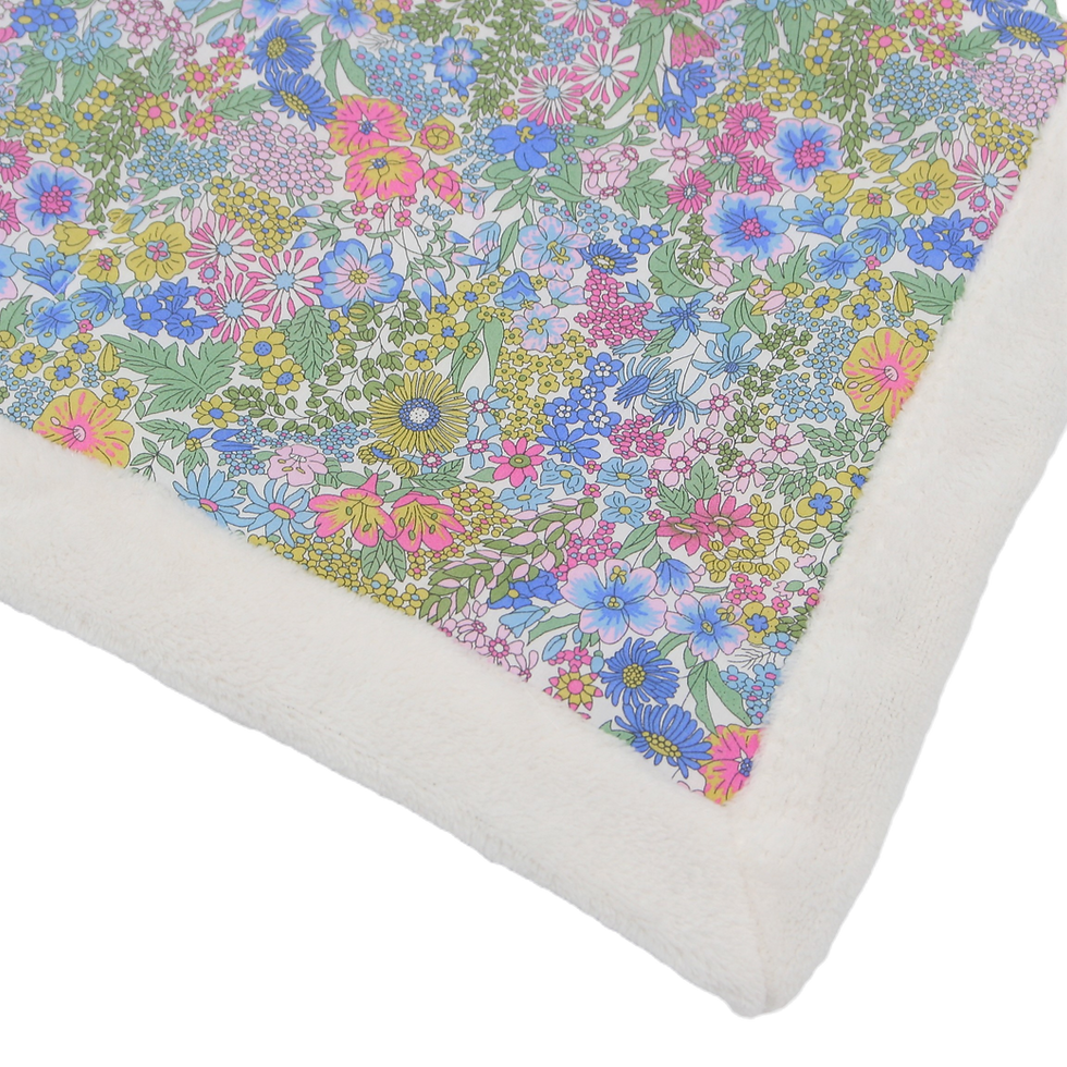 Thumbnail: Quilted Fleece Blanket Made with Liberty Fabric (Margaret Annie Pastel)