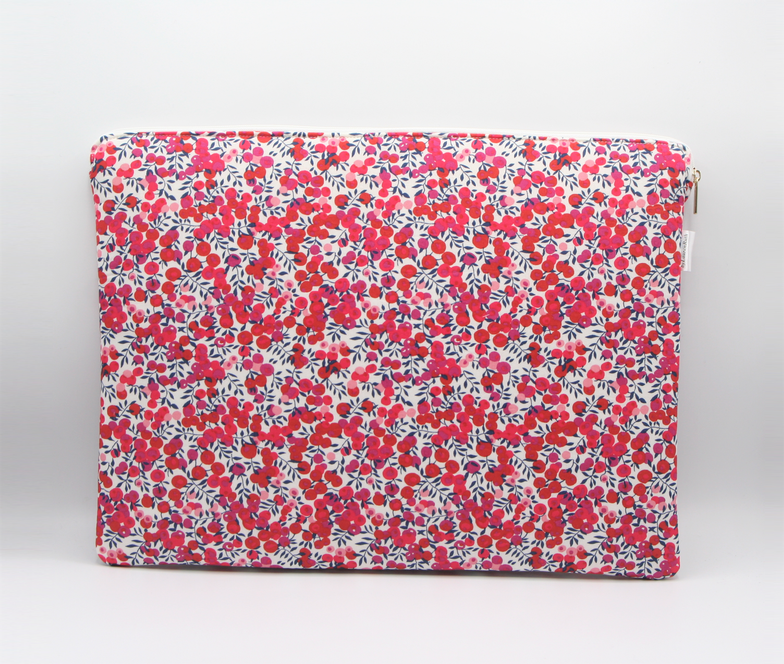 Laptop Cover Made with Liberty Fabric (Wiltshire Berry Red)