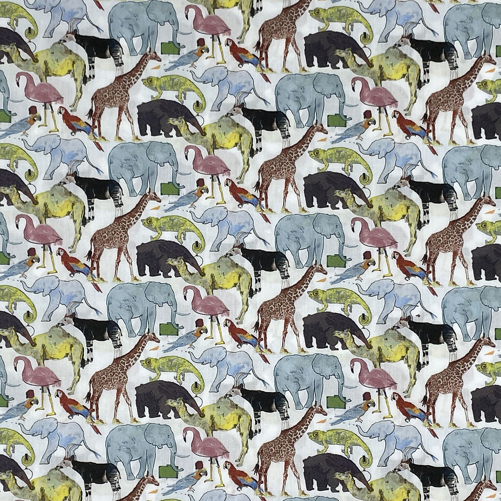 Thumbnail: Liberty Fabric Tana Lawn (Queue for the Zoo Green)