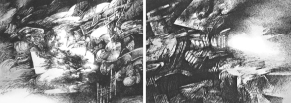 Tinta china sobre papel, 23x61cm