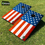 Thumbnail: A pair of official-size cornhole boards made from smooth Baltic birch wood, each featuring a vivid American flag design UV-pr