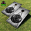 Thumbnail: a set of cornhole boards sitting in grass with a grey Fanbags logo