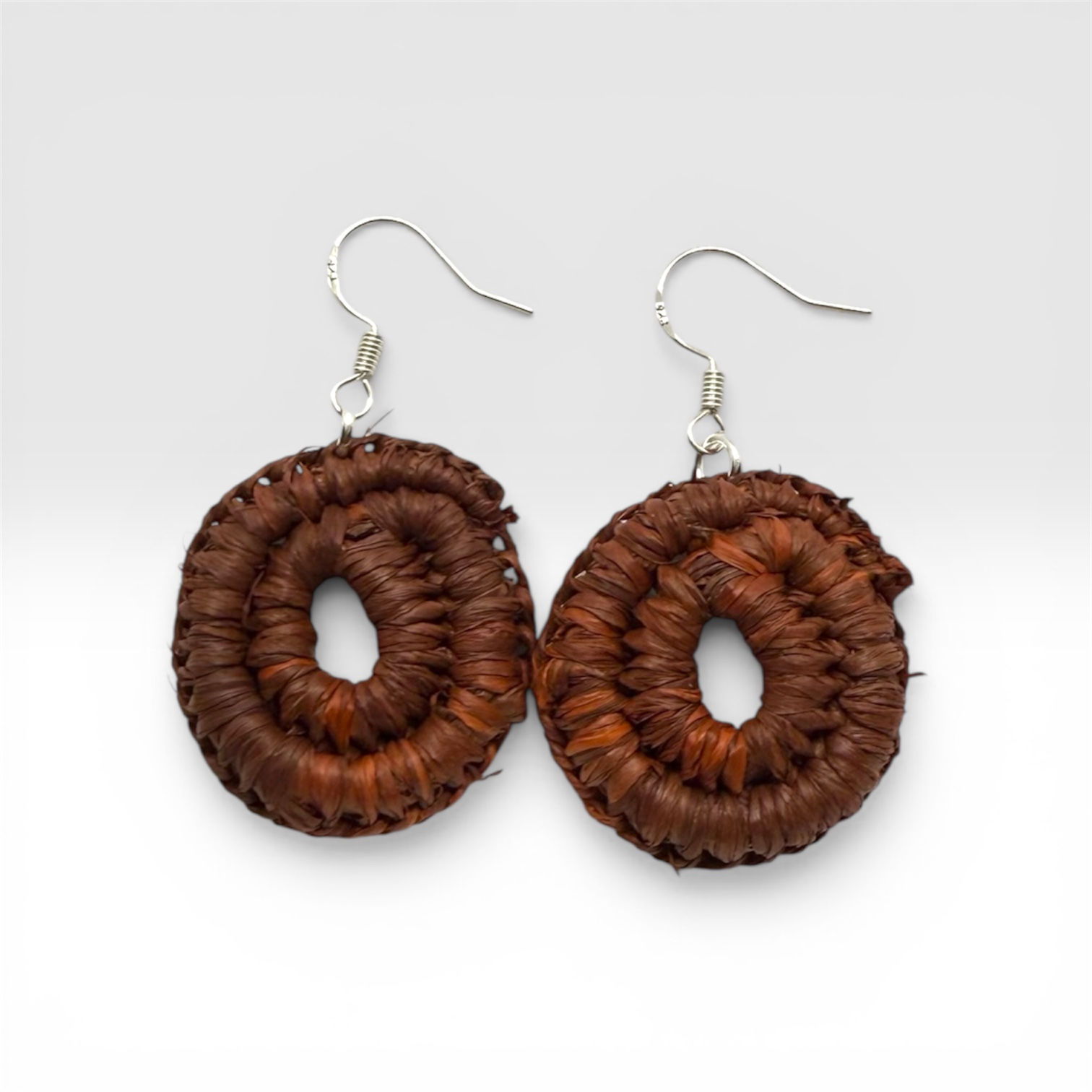 Umber Brown Woven Earrings