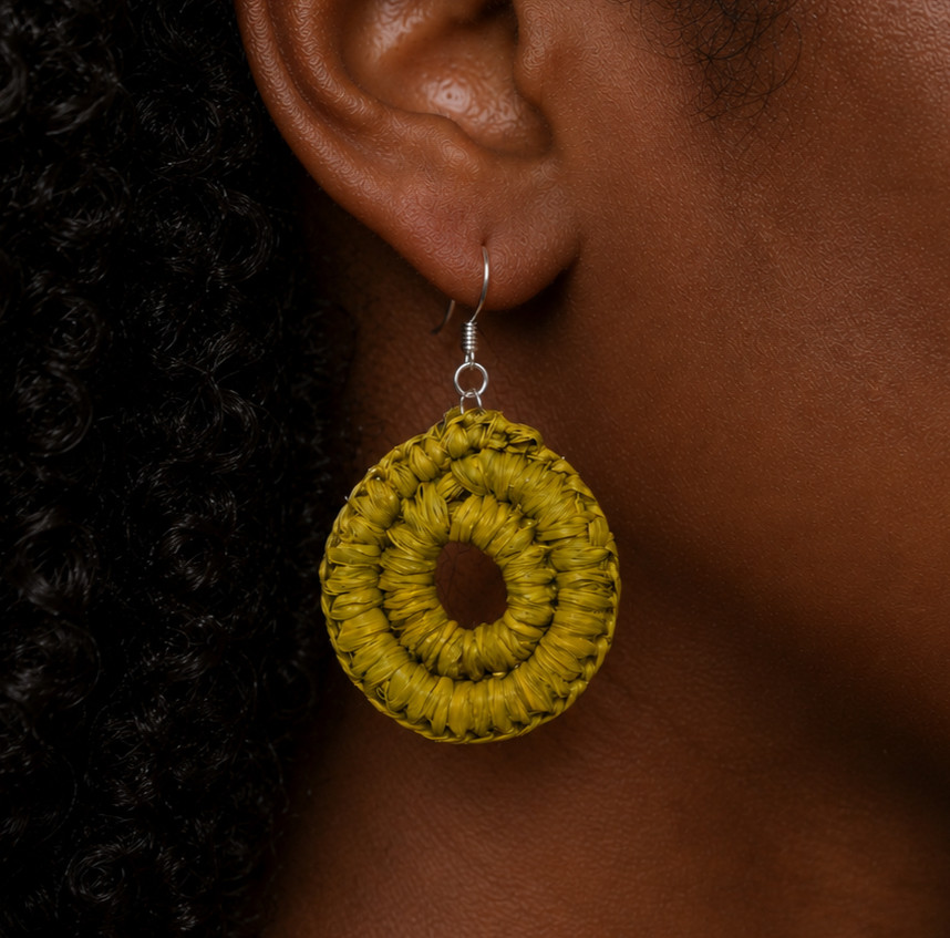 small raffia earrings