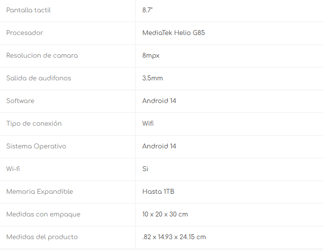 Miniatura: TABLET LENOVO 8.7"
