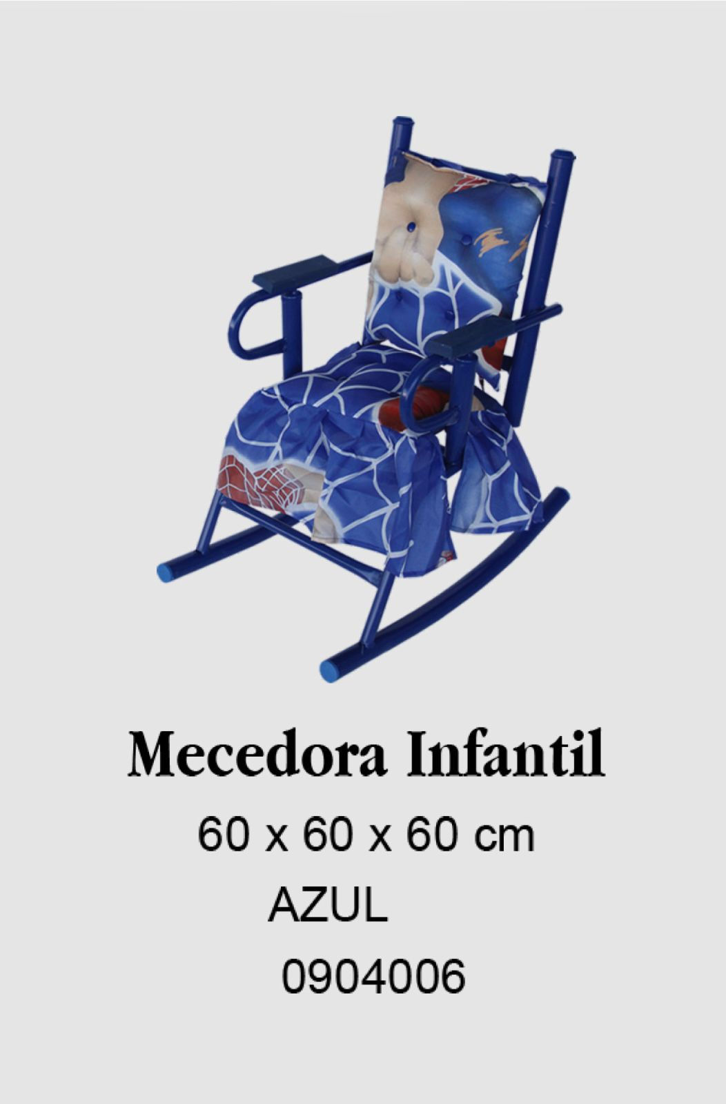 MECEDORA INFANTIL CON COJIN AZUL METALICOS MARTINEZ