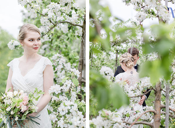 Brautpaarfotos zur Apfelblüte in Jork