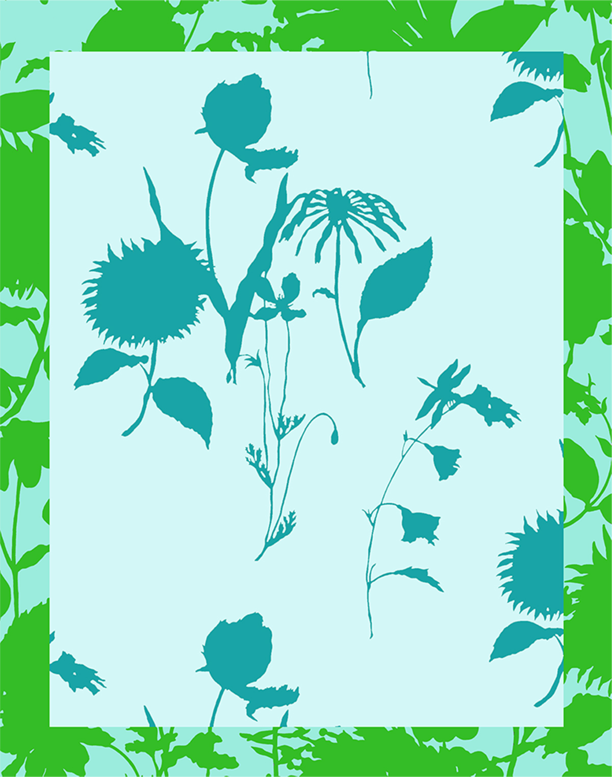 Loose Silhouette with Green Border #93