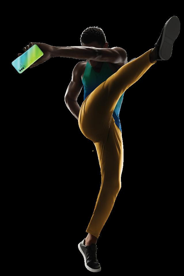 Athlete with phone