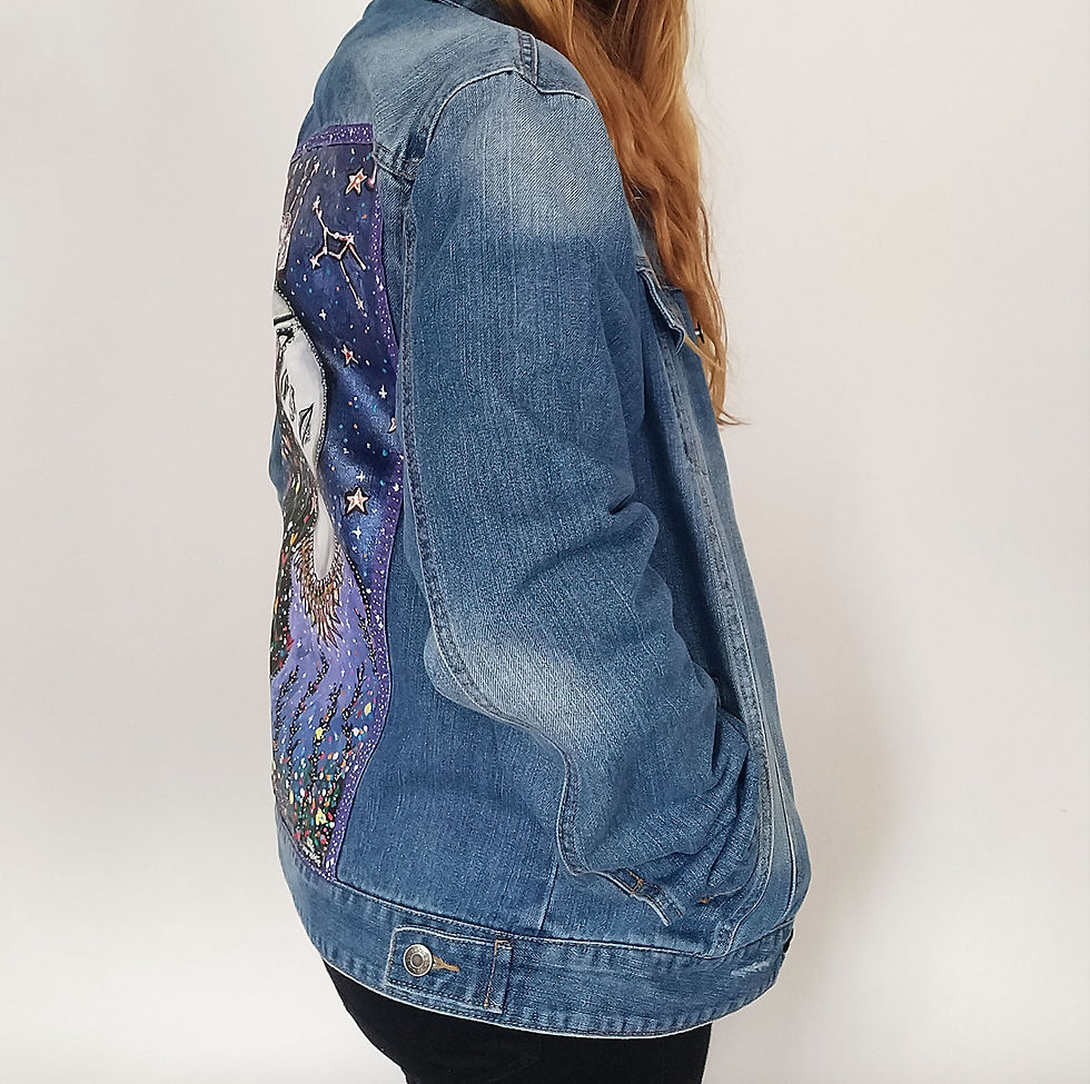 Thumbnail: Virgo Hand Painted One Of A Kind M Denim Jacket